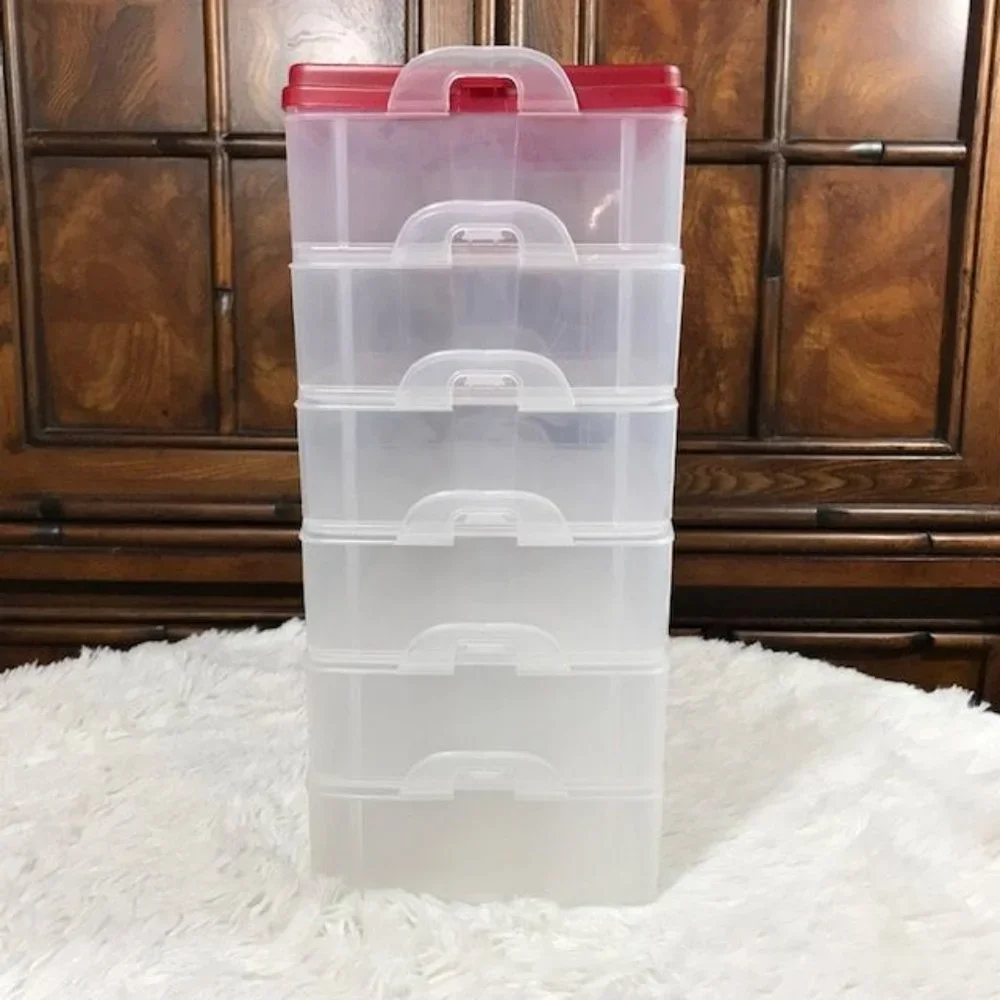 Foam Ball Beads and Stackable Click Lock 6 Compartment Storage Carrier Set
